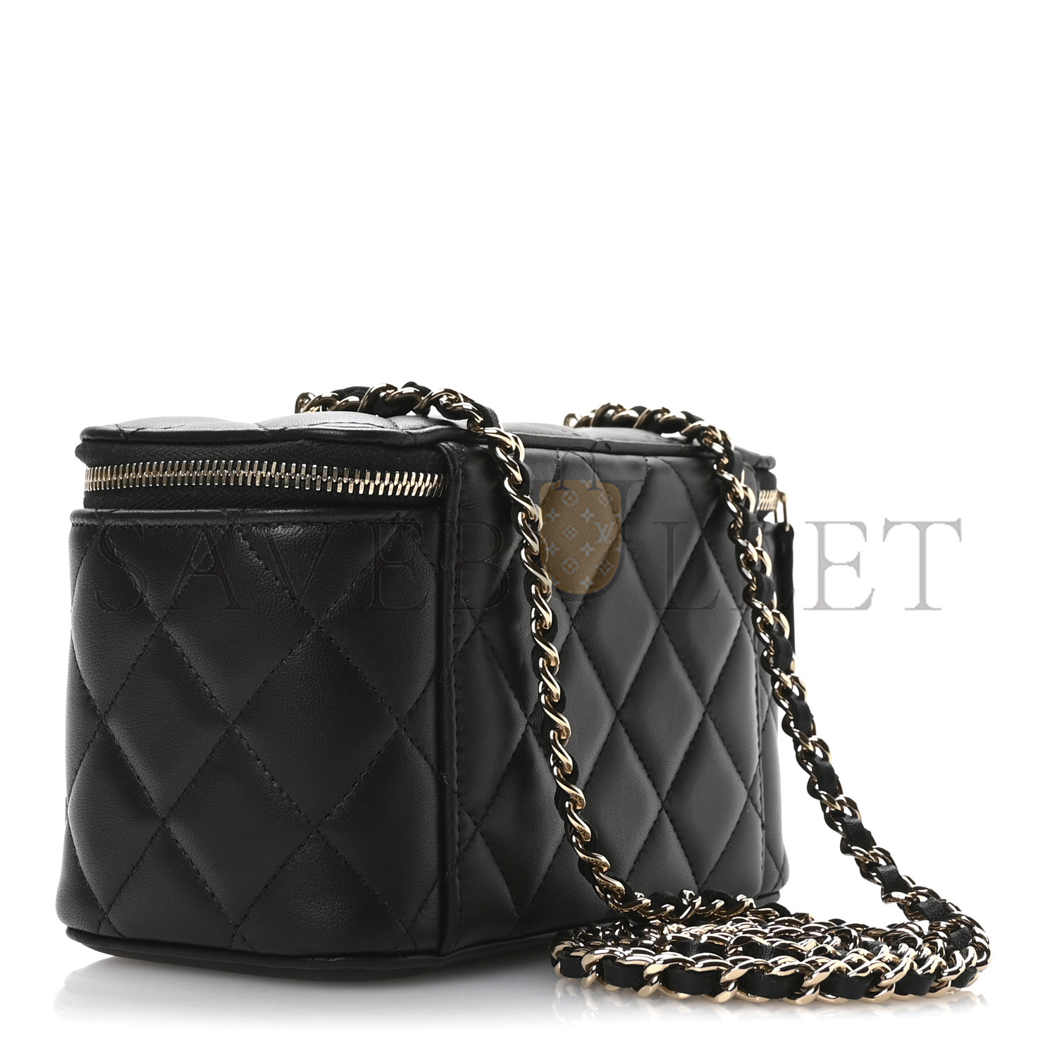 CHANEL LAMBSKIN QUILTED ROLLER SKATE SMALL VANITY CASE WITH CHAIN AP1341 (16*9.5*7.5cm)